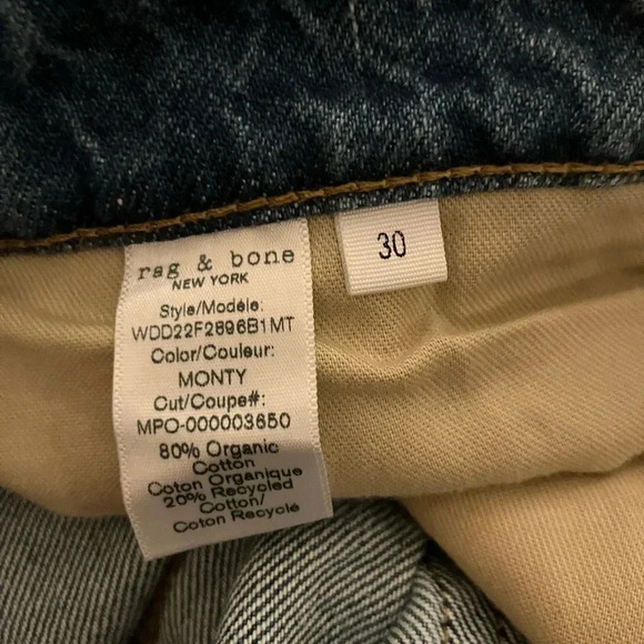 RAG & BONE Nina High Rise Ankle Cigarette Straight Leg Jeans Monty NWT - Picture 5 of 10